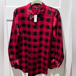 TALBOTS NWT AUTHENTIC RED BUFFALO PLAID BUTTON DOWN LONG SLEEVES SHIRT